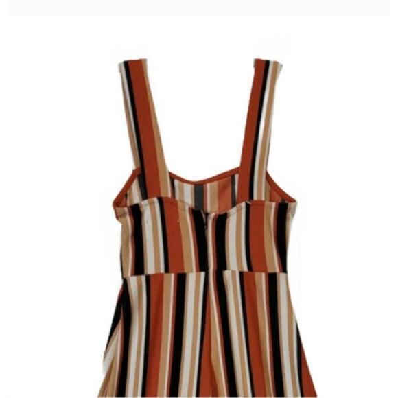 ￼ Urban Outfitters Delany square Neck Striped Jumpsuit Size S/P Pre-owned #1315 - Picture 4 of 5